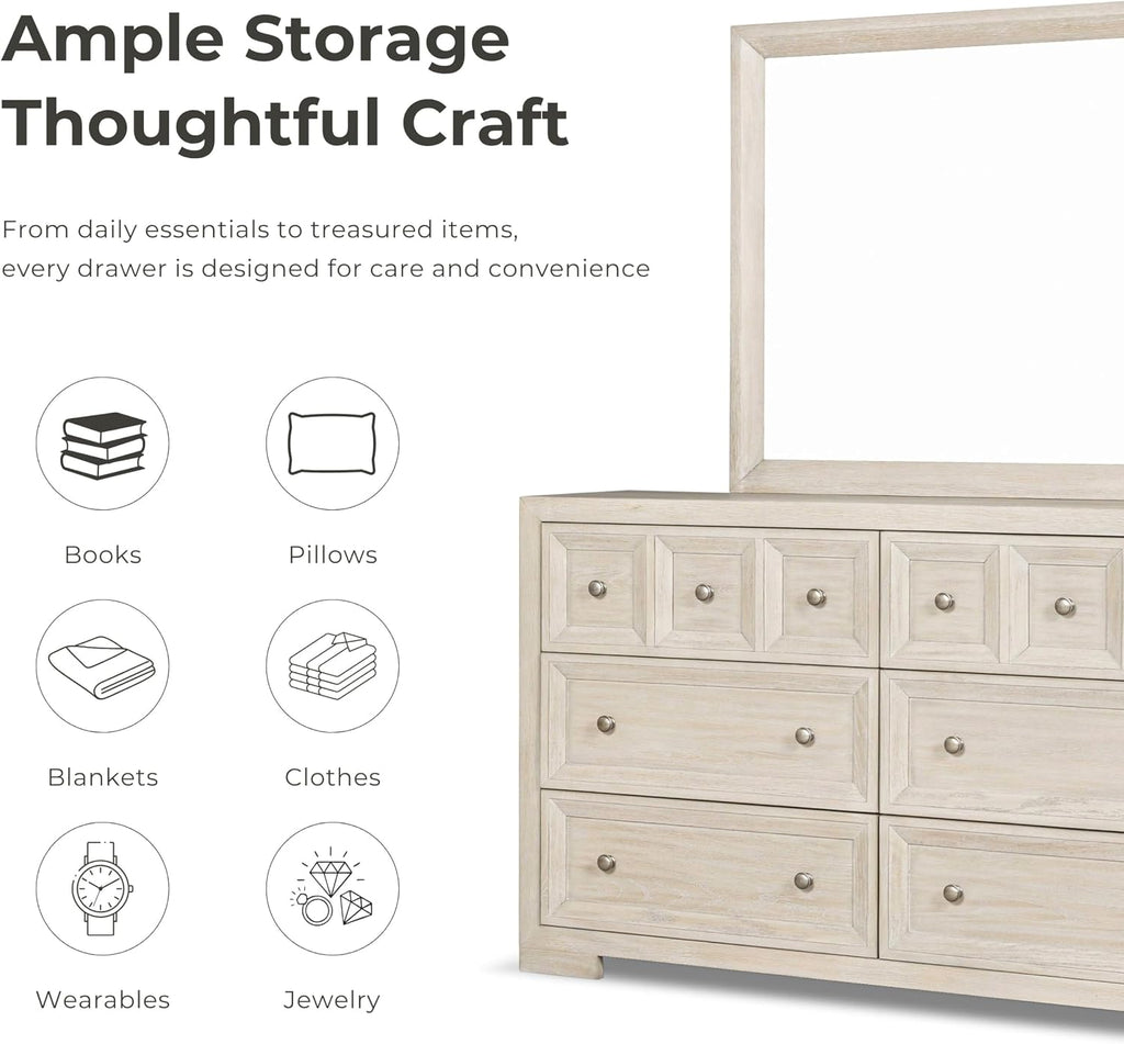 Furniture of America Dannen Modern Solid Wood 5-Piece Bedroom Set with USB Charger on Nightstand, Cedarwood-Lined Bottom and Felt-Lined Top Drawers, Box Spring Needed, Queen, Tawny Brown