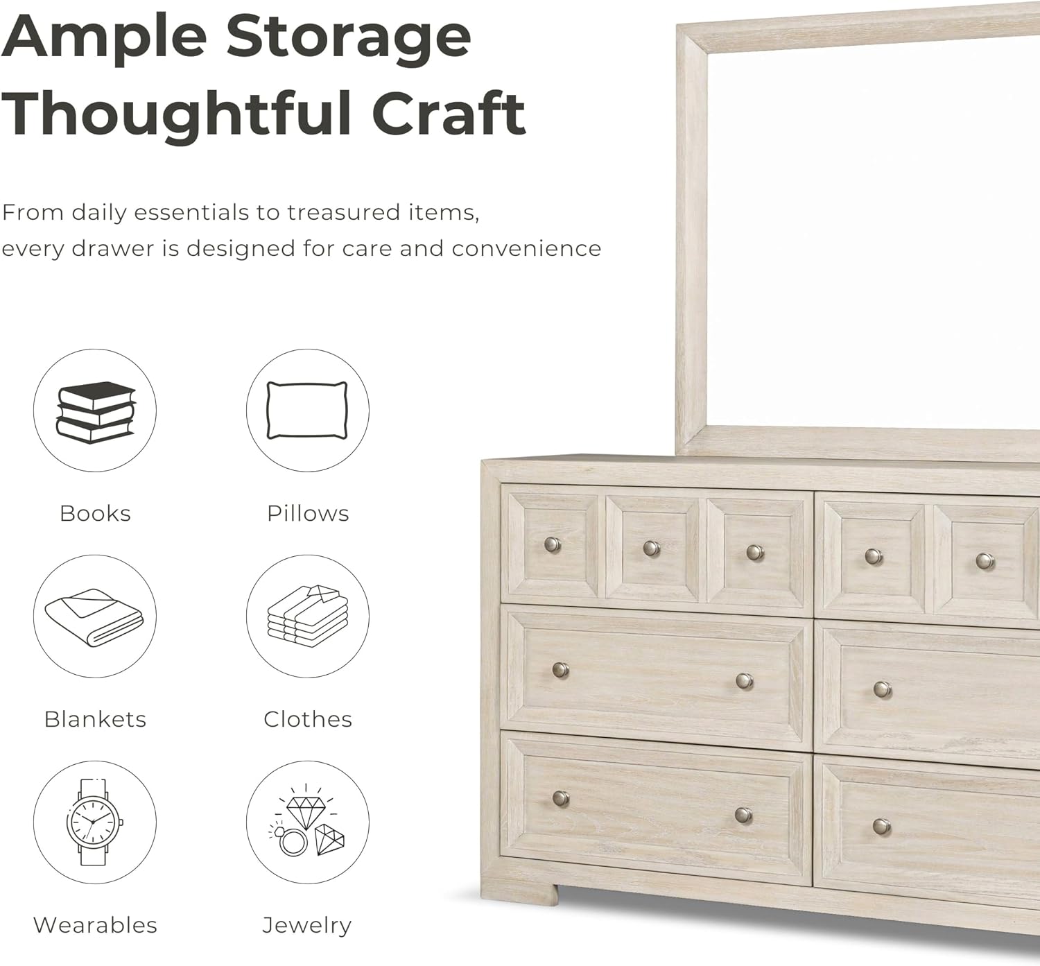 Furniture of America Dannen Modern Solid Wood 5-Piece Bedroom Set with USB Charger on Nightstand, Cedarwood-Lined Bottom and Felt-Lined Top Drawers, Box Spring Needed, Queen, Tawny Brown