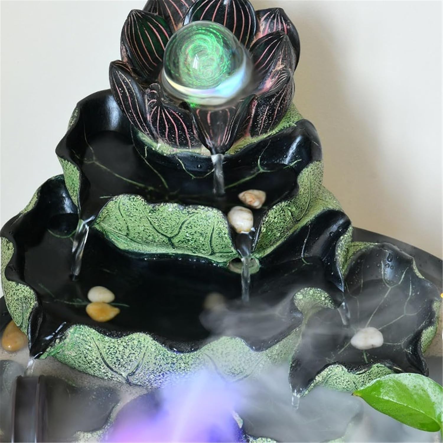 Tabletop Fountain Chinese Fish Tank Water Ornaments Desktop Feng Shui Wheel Decorative Fountain Landscaping