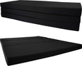 D&D Futon Furniture Portable Trifold Mattress, Foldable Foam Mattresses Small Space Saving Guest, Floor Fold Out Bed Ottoman, 4 inch Folding Cushion Pad Camping RV (Queen Size 4x60x80, Black)