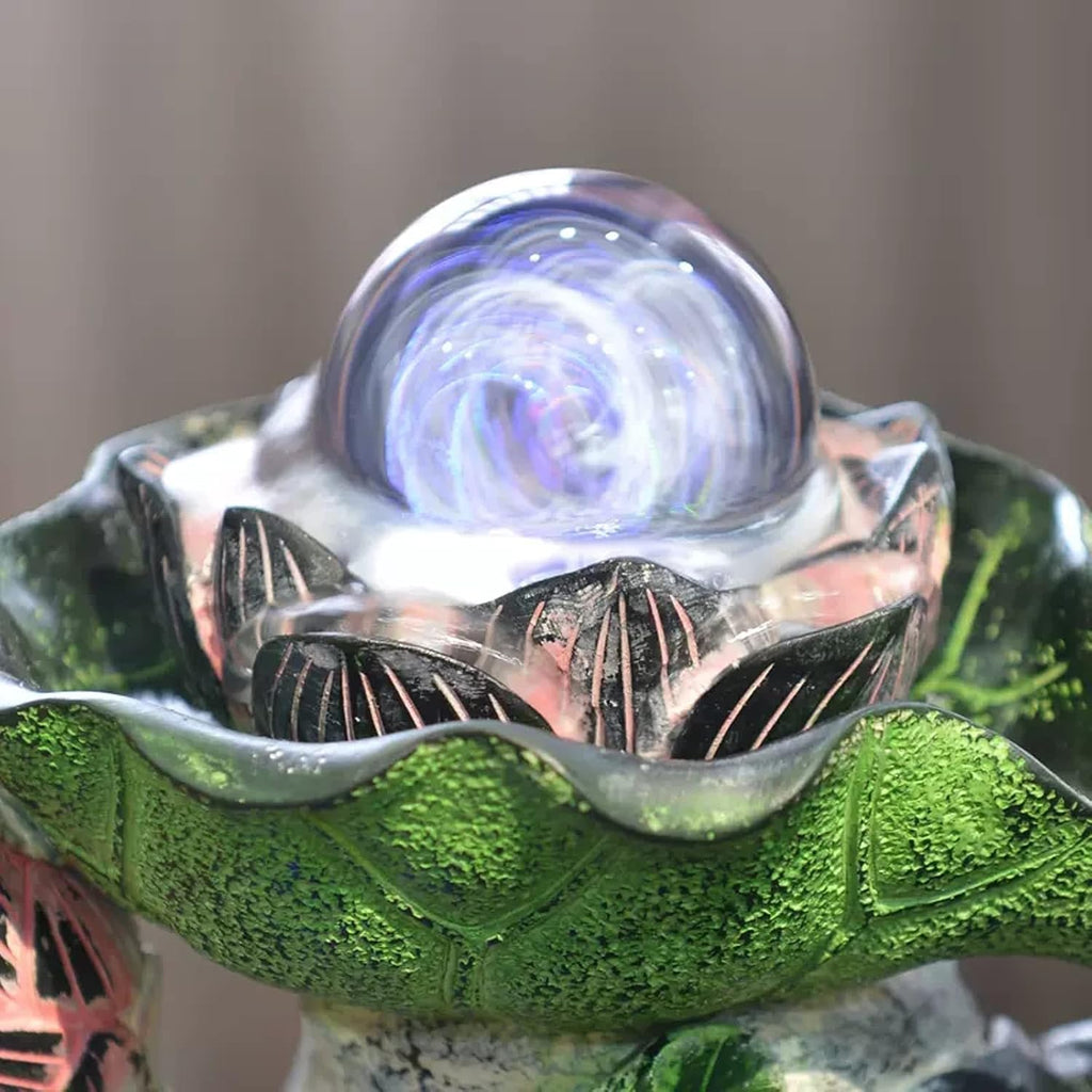 Tabletop Fountain Indoor Fountain Tabletop Waterfall Fountains Relaxation Water Feature Feng Shui Zen Meditation Desktop with Rotatable Ball and Pump for Home Office Spaces Decor(Large)