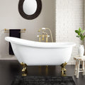 Signature Hardware 480112 Ultra 67' Acrylic Slipper Clawfoot Tub with Integrated Overflow, Rolled Rim and Imperial Feet - Less Drain Assembly