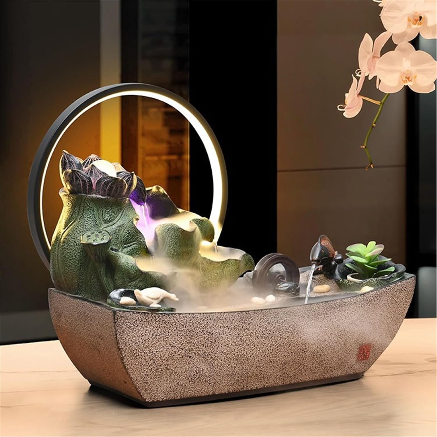 Tabletop Fountain Tabletop Fountain Chinese Style Water Ornaments Circulating Waterscape Small Fish Pond
