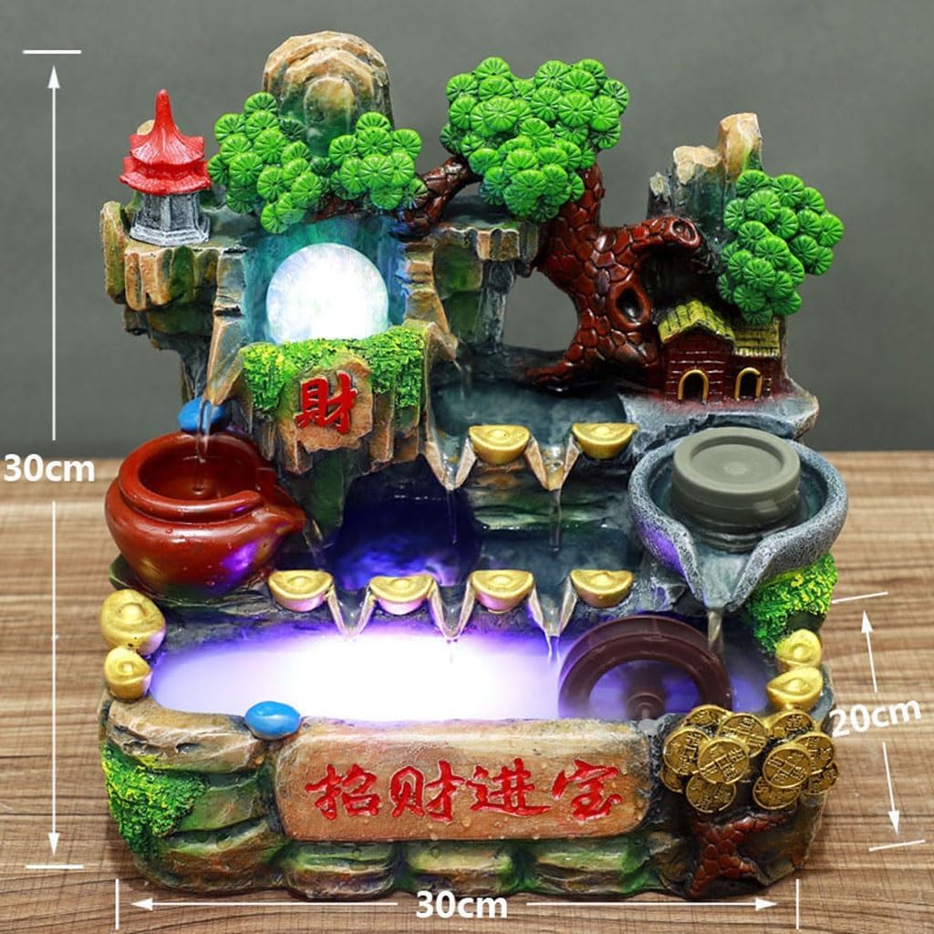 House Decorations Tabletop Fountain Rockery Flowing Water Fountain Ornaments Lucky Living Room Indoor Water Circulation Fish Tank Desk Fountain