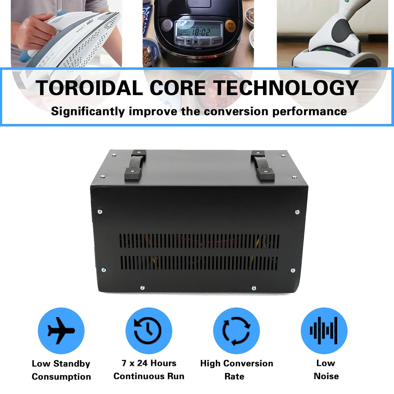 Voltage Converter Transformer, 5000VA Heavy Duty Step Up/Down Transformer Converter(220V to 110V, 110V to 220V), Circuit Break Protection, CE Certified (5000VA)