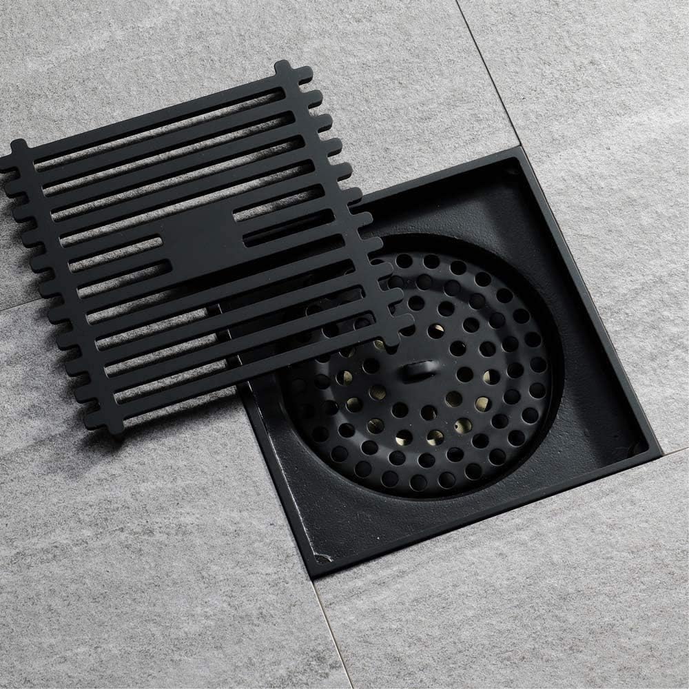 Shower Drain Cover Bathroom Accessory Square Waste Water Floor Drain,Oil Rubbed Bronze