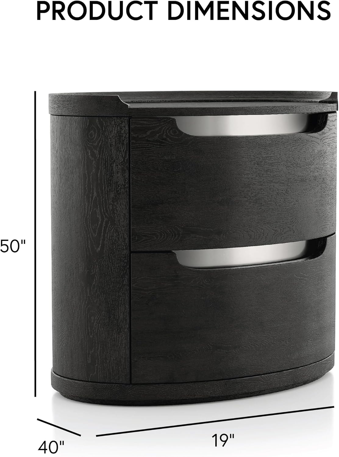 Furniture of America Teada Modern Wood 5-Piece Bedroom Set with Padded Curved Headboard, Oval Nightstand, Felt-Lined Top and UV-Stained Lower Drawers, Box Spring Needed, Queen, Black