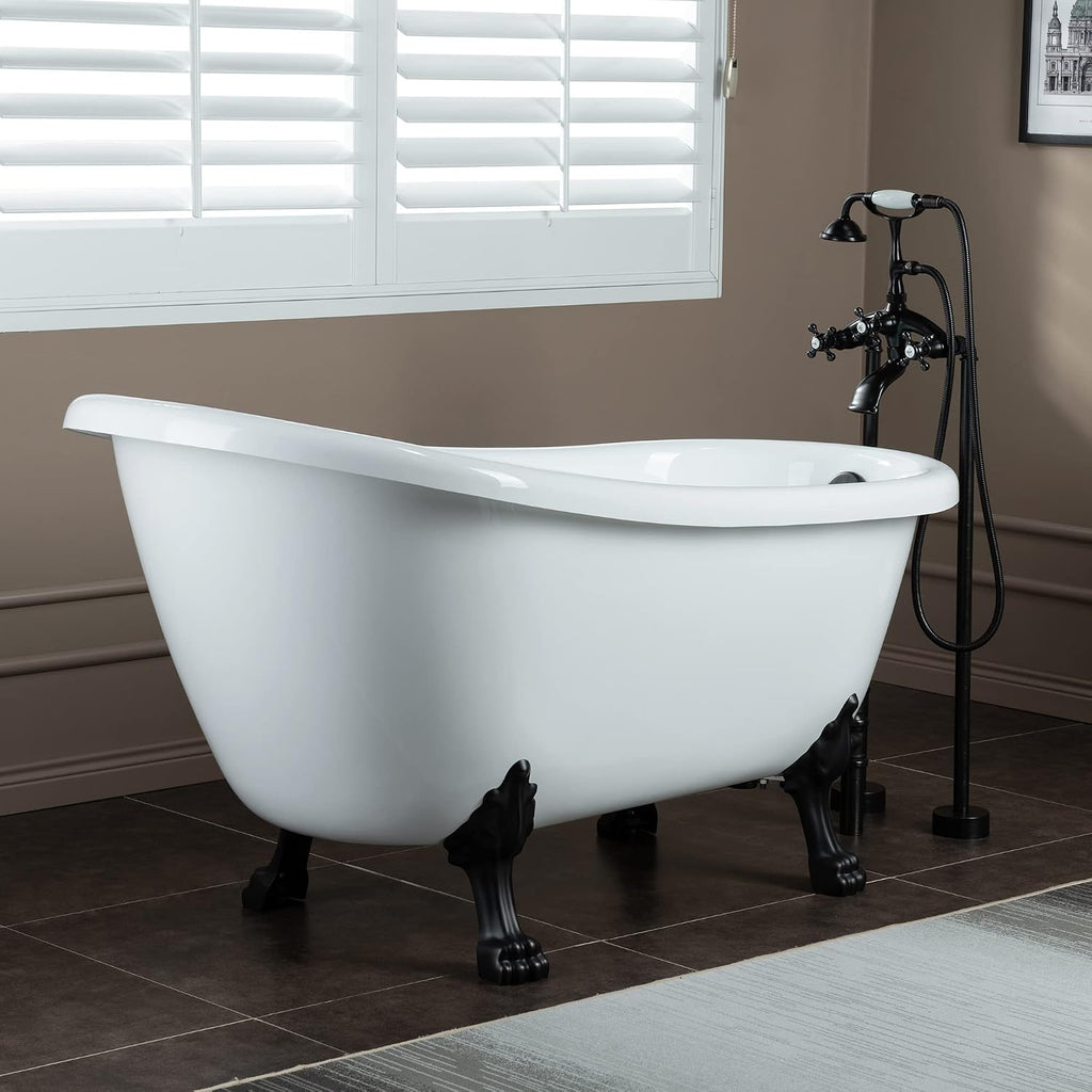 WOODBRIDGE BTA1521-ORB-Feet Drain + ORB Faucet Bathtub, Oil-Rubbed Bronze