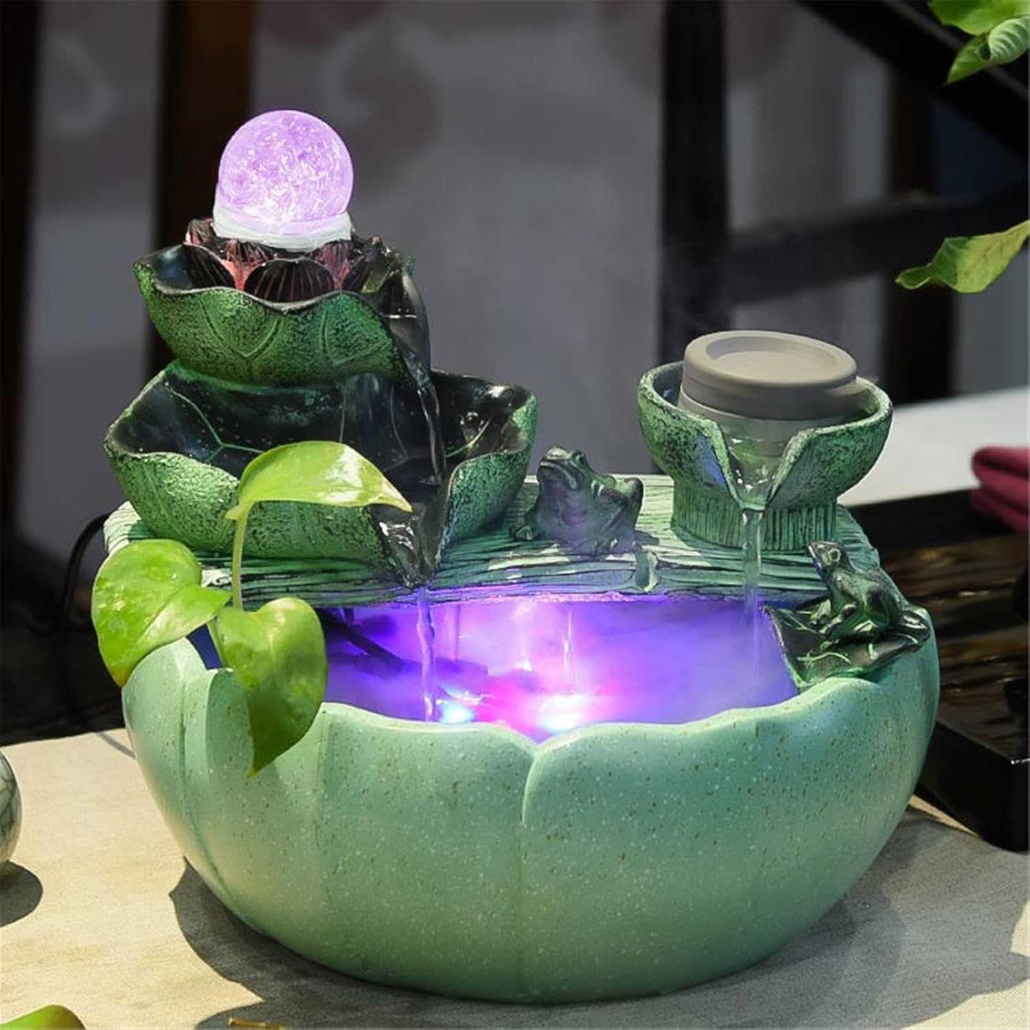 Tabletop Fountain Relaxation Waterfall Fountain Indoor Water Feature Fish Tank for Home and Office Decor(Large)