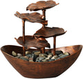 Tabletop Fountain Desktop Lotus Leaf Yuanbao Flowing Water Fountain Decoration Living Room Screen Porch Home Decoration, LED Atmosphere Night Light Desktop Fountain (Color : D)