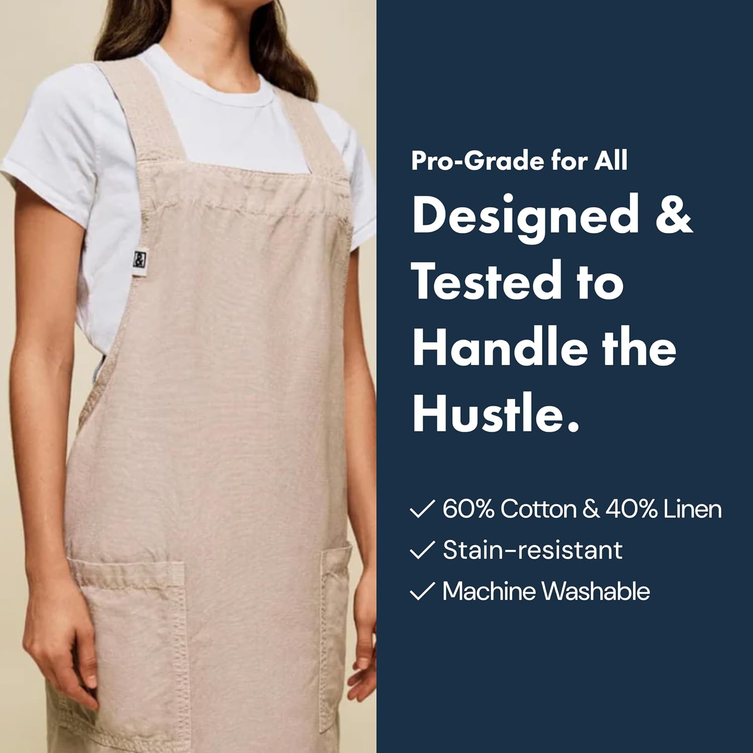 hedley & bennett Smock - Professional Chef Smock with Pockets & Cross Back Straps for Cooking & Grilling - Kitchen Aprons