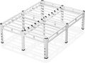 NKZ 22 Inch Queen Size Bed Frame, Metal Bed Frame & Box Spring 2 in 1 Platform with Round Corner Legs, 4000Lbs Heavy Duty Metal Frame, Mattress Slide Stopper, Headboard Hole, Noise-Free, Easy Assembly