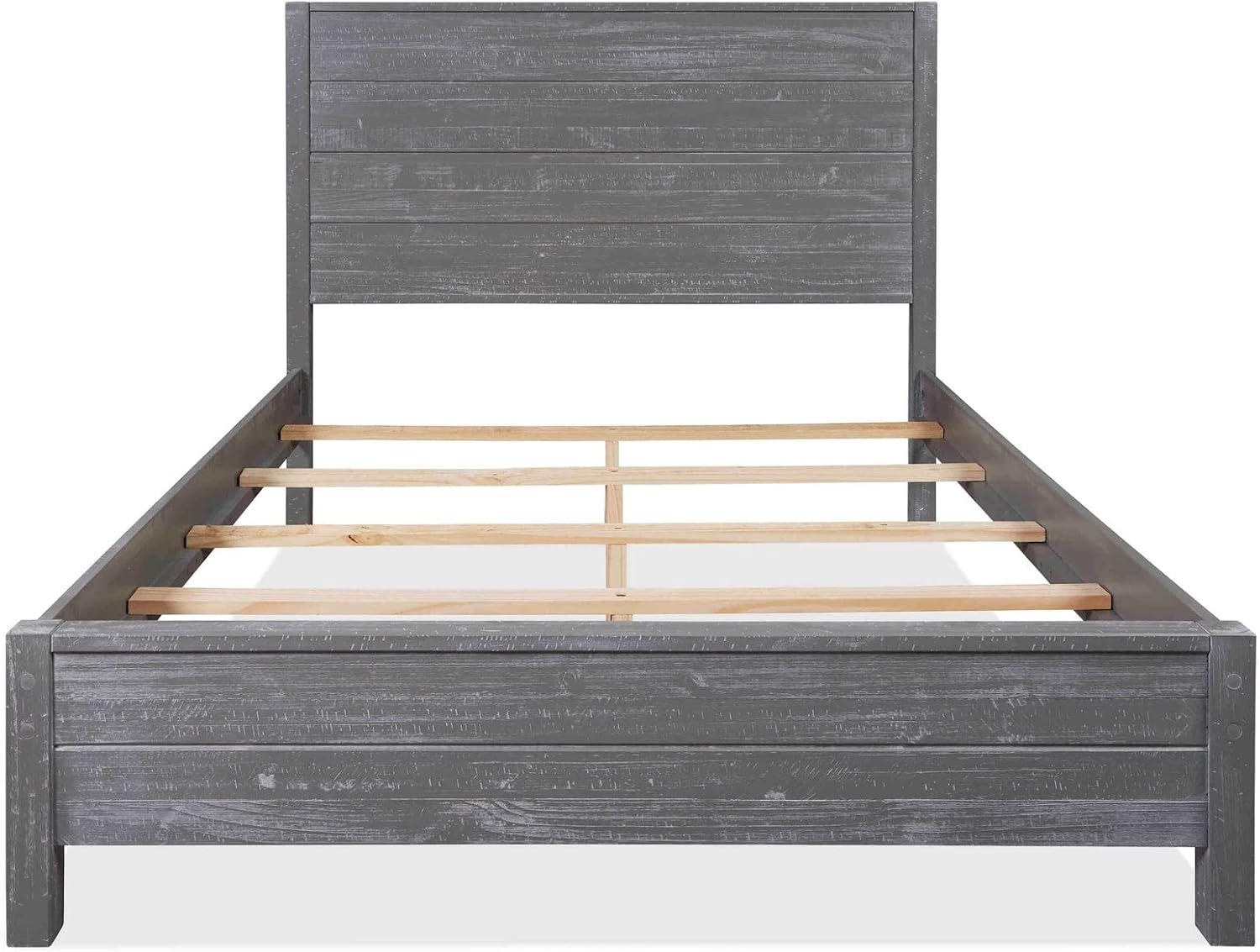 Grain Wood Furniture Montauk Solid Wood Bed, Full Size, Rustic Grey