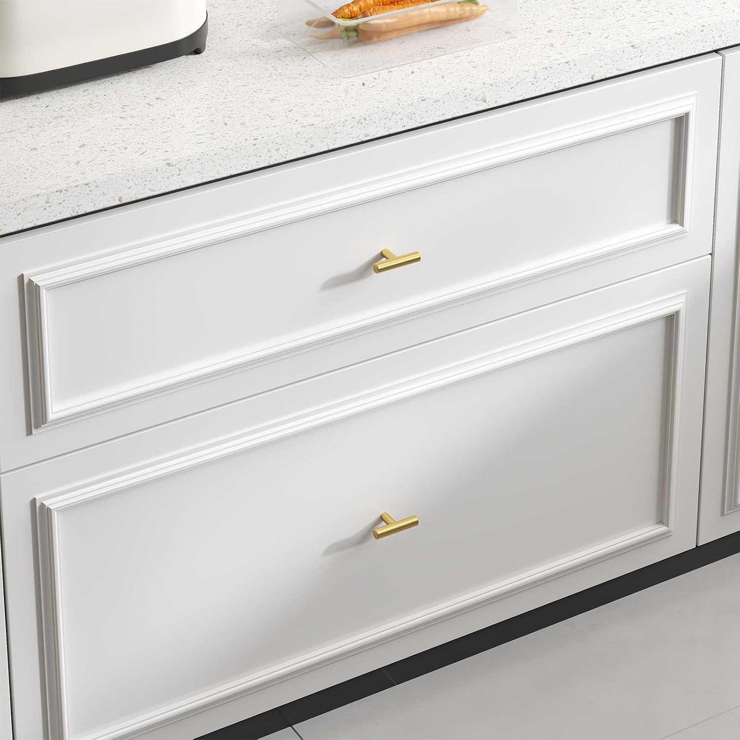 goldenwarm 200 Pack Gold Cabinet Knobs Brushed Brass Cabinet Knobs Gold Dresser Hardware Single Hole Pull Handles for Kitchen Cupboard Doors Closet Hardware 2in Overall Length