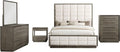 Coaster Home Furnishings Durango Transitional 5-Piece Bedroom Set Boucle Upholstered Eastern King Size Panel Bed Frame 80-inch Headboard Washed Oak 223271KE-S5