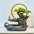 Tabletop Fountain Tabletop Water Fountain Indoor Waterfalls Fountains Decorative with LED Light Artificial Bonsai Tree Design Best Home Gifts for Parents or Friends(Large)