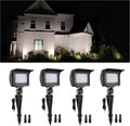 Gardenreet LED Outdoor Flood Lights - 7W 12V Wall Wash Lights, Low Voltage Landscape IP65 Waterproof Wide Beam, Angle Adjustable Hardwired Aluminum Brown for Garden Yard Tree Wall 4 Pack