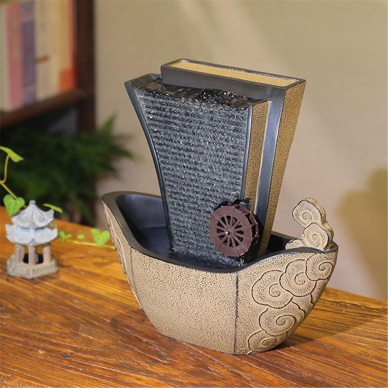 Tabletop Fountain Indoor Tabletop Waterfall Fountain Chinese Style Water Pendulum Circulating Water Landscape