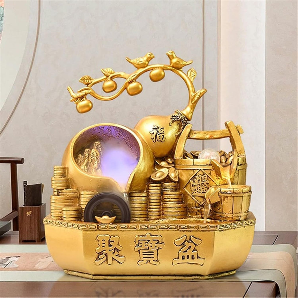 Tabletop Water Fountain Tabletop Water Fountain, Spinning Ball Light Fountain for Home Office Decor Office Relaxation Meditation Fountain(Large)