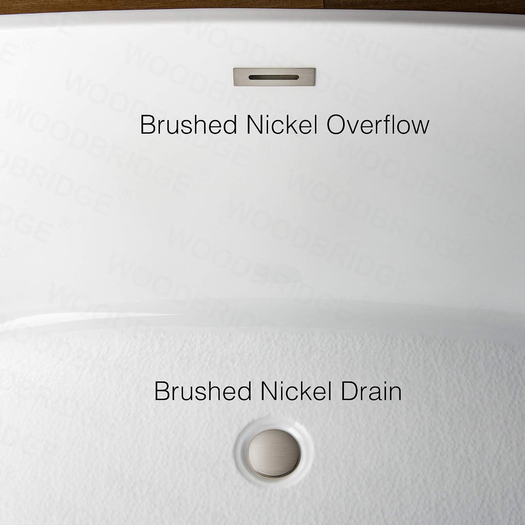 WOODBRIDGE BTA1515-B/N-Drain &O +F0001BNSQ BATHTUB, With Brushed Nickel Drian