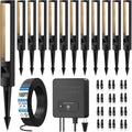 MEIKEE 5W Low Voltage Path Lights, 12-24V Auto On/Off Landscape Lighting with 120W Transformer 100FT Cord, 2700K Warm White, IP66 Waterproof, Aluminum Garden Lights for Pathway, Yard, Lawn 12-Pack