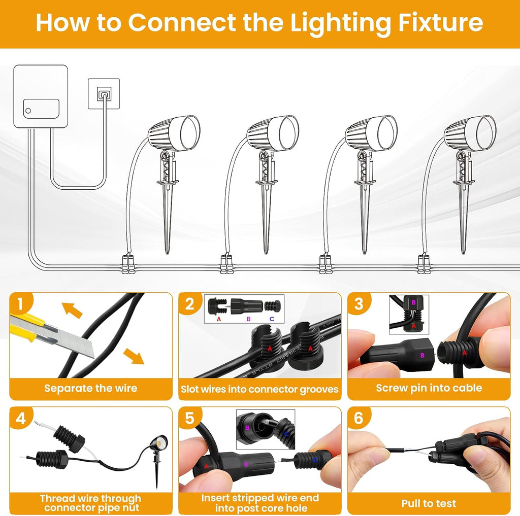 12W Landscape Lighting Kit, Low Voltage Landscape Lights with Transformer 100FT UL-Listed Wire & Connectors, 2700K Waterproof Outdoor Spot Lights for Yard House Tree 12V-24V 12Pack