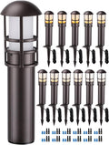 LEONLITE 12-Pack 5CCT Low Voltage Landscape Pathway Lights 3W Landscape Lighting 12-24V LED Bollard Path Lights Wired CRI 90+ Aluminum Pathway Lighting for Walkway Yard Garden, ETL Listed, 1800-5000K