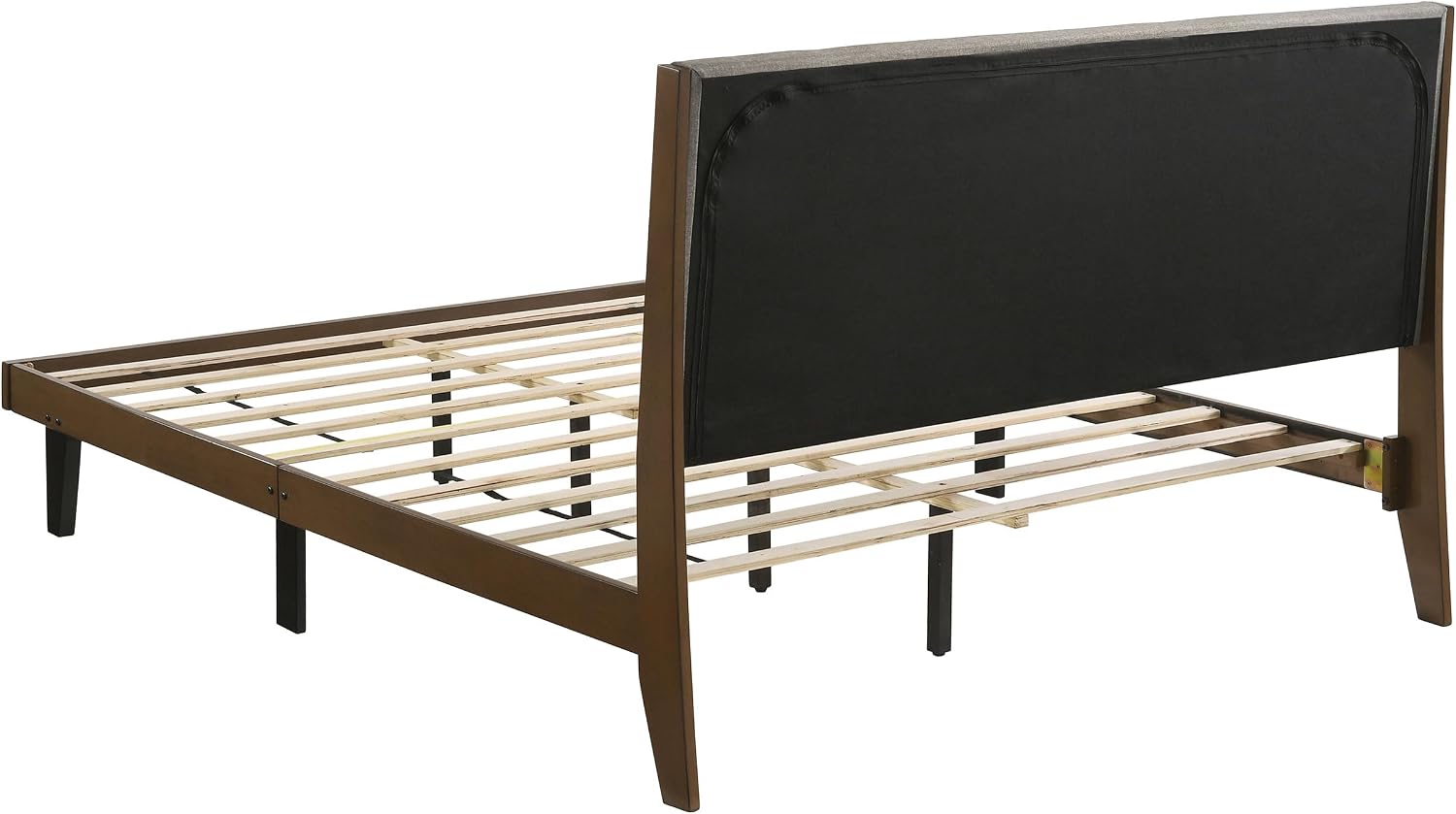 Coaster Home Furnishings Mays Contemporary 5-Piece Bedroom Set Fabric Upholstered Queen Size Panel Bed Frame 43-inch Headboard Walnut 215961Q-S5