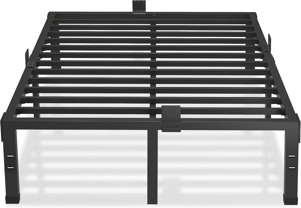 MAF 12 Inch King Size Bed Frames with Mattress Slide Stopper Black Heavy Duty Metal Platform Bed Frame Steel Slat Support, No Box Spring Needed, Noise Free, Easy Assembly