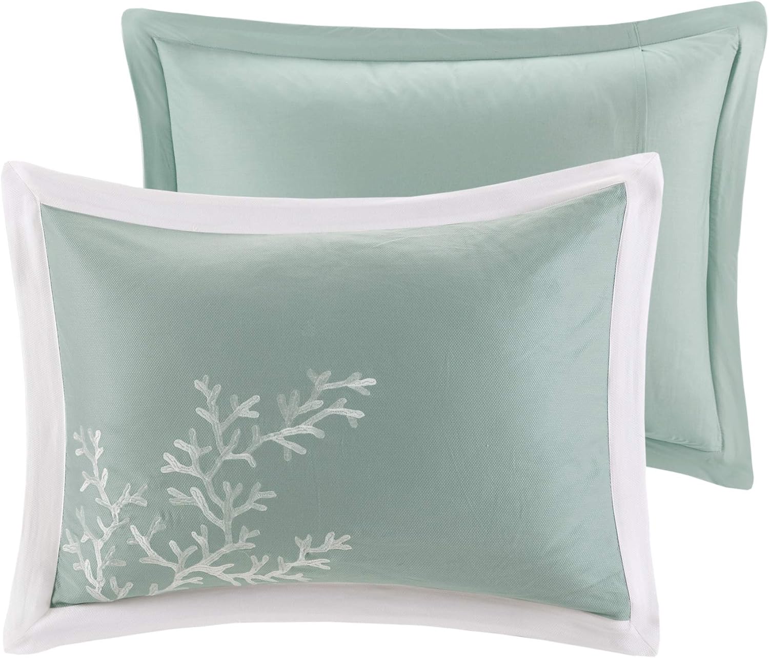 Harbor House 100% Cotton Duvet Cover, Jacquard Coastal Coral Duvet Cover Set – Light Weight Bed Comforter Covers, Coastline Blue Full/Queen (90'x90') 3 Piece