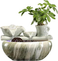 Indoor Water Feature,Ornaments Tabletop Fountain, Creative Small Ceramic Circulating Fish Tank，Chinese Artificial Tree
