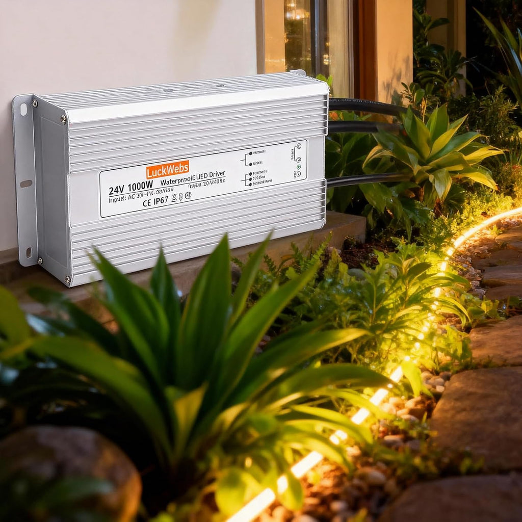 LED Driver 24V 1000W Waterproof Power Supply AC90-130V to DC24V41.6A Switching Power Supply IP67 Converter Suitable for Outdoor LED Lighting and Any 24V DC Equipment