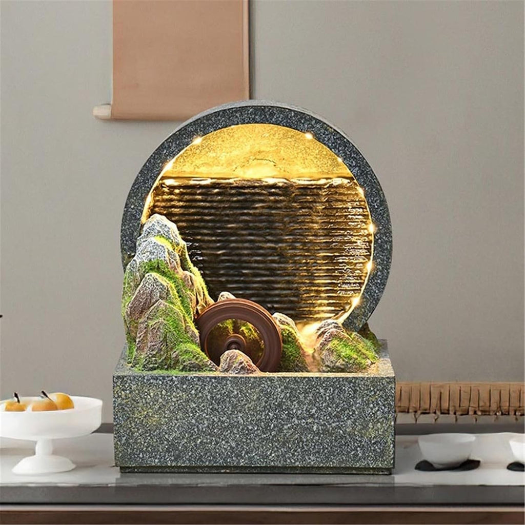 Tabletop Fountain Minimalist Rockery and Flowing Water Ornaments Curtain Circulating Fountain