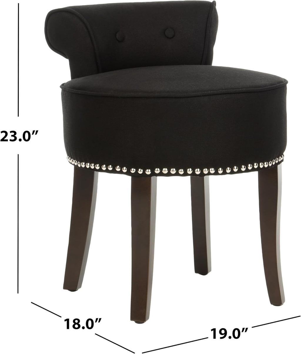 Safavieh Home Collection Georgia Black and Espresso Petite Vanity Stool
