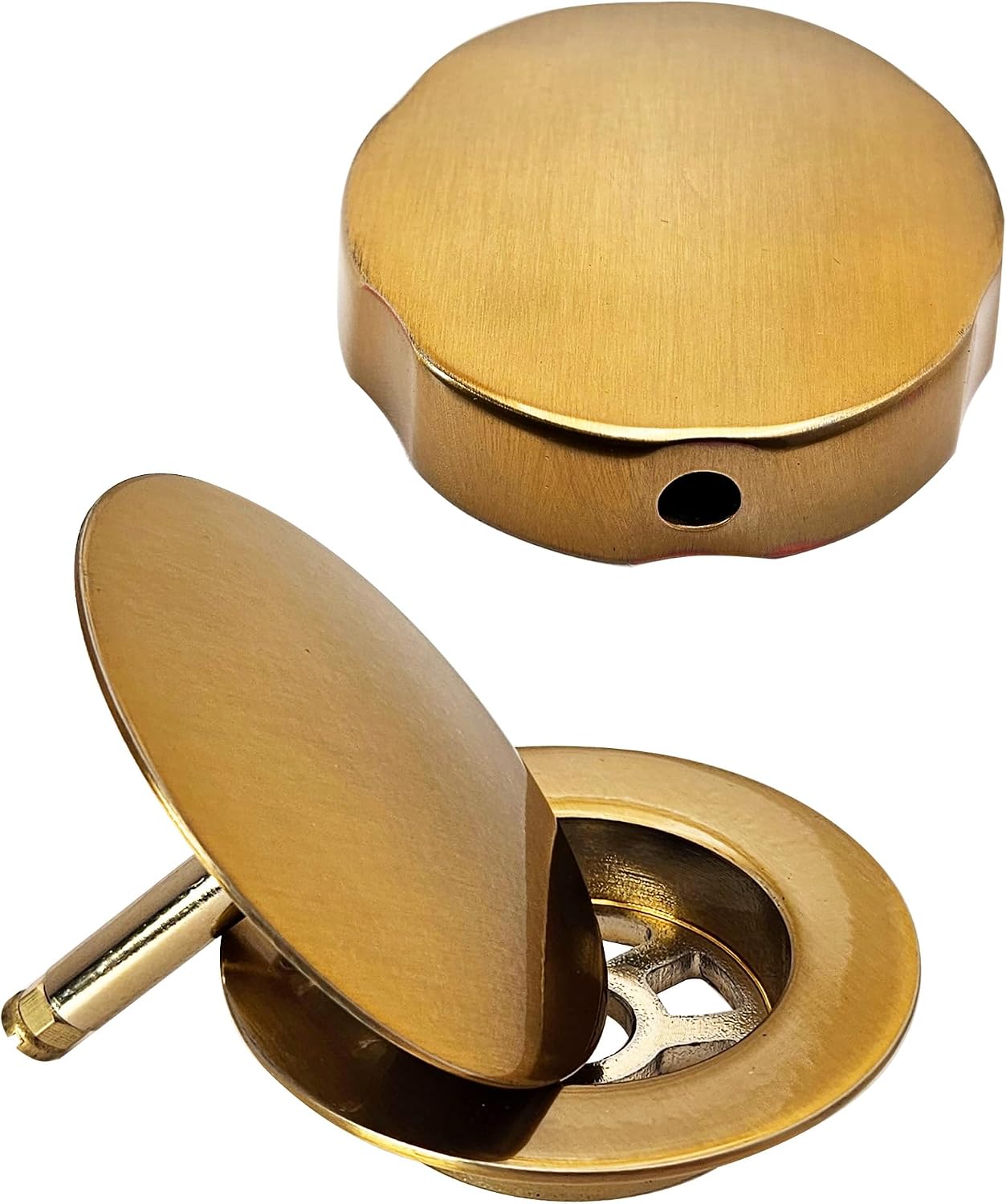 Westbrass A50A35-18 35' SCH. 40 ABS Cable Driven Bath Drain Trim Kit with Rotary Overflow Cover Knob and Pop-Up Stopper, Brushed Bronze