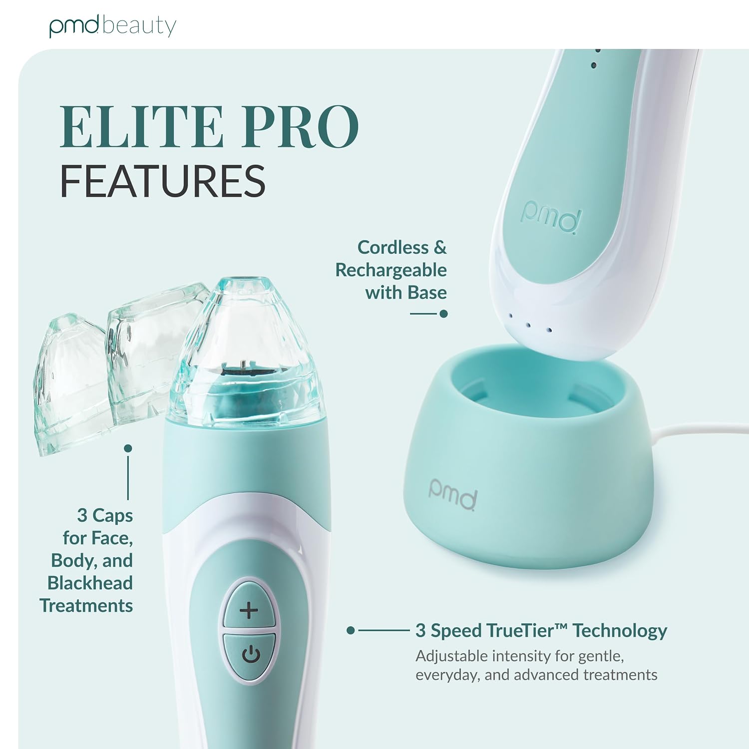 PMD Beauty Personal Microderm Elite Pro - At-Home Use, Facial Exfoliator Tool, Microdermabrasion Machine Kit for Face and Body Skincare