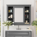 Merax Medicine Cabinet with Mirror, Wall Mount Bathroom Cabinet 35' x 28' Over Toilet Storage Cabinet Organizer with Door and Open Shelves, Mirrored Bathroom Wall Cabinet