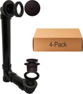 Westbrass D49311-4-12 1-1/2' x 12' Bath Waste & Overflow Assembly with Tip-Toe Drain Plug and One-Hole Faceplate-SCH. 40 ABS Pipe, 4-Pack, Oil Rubbed Bronze, 4 Count