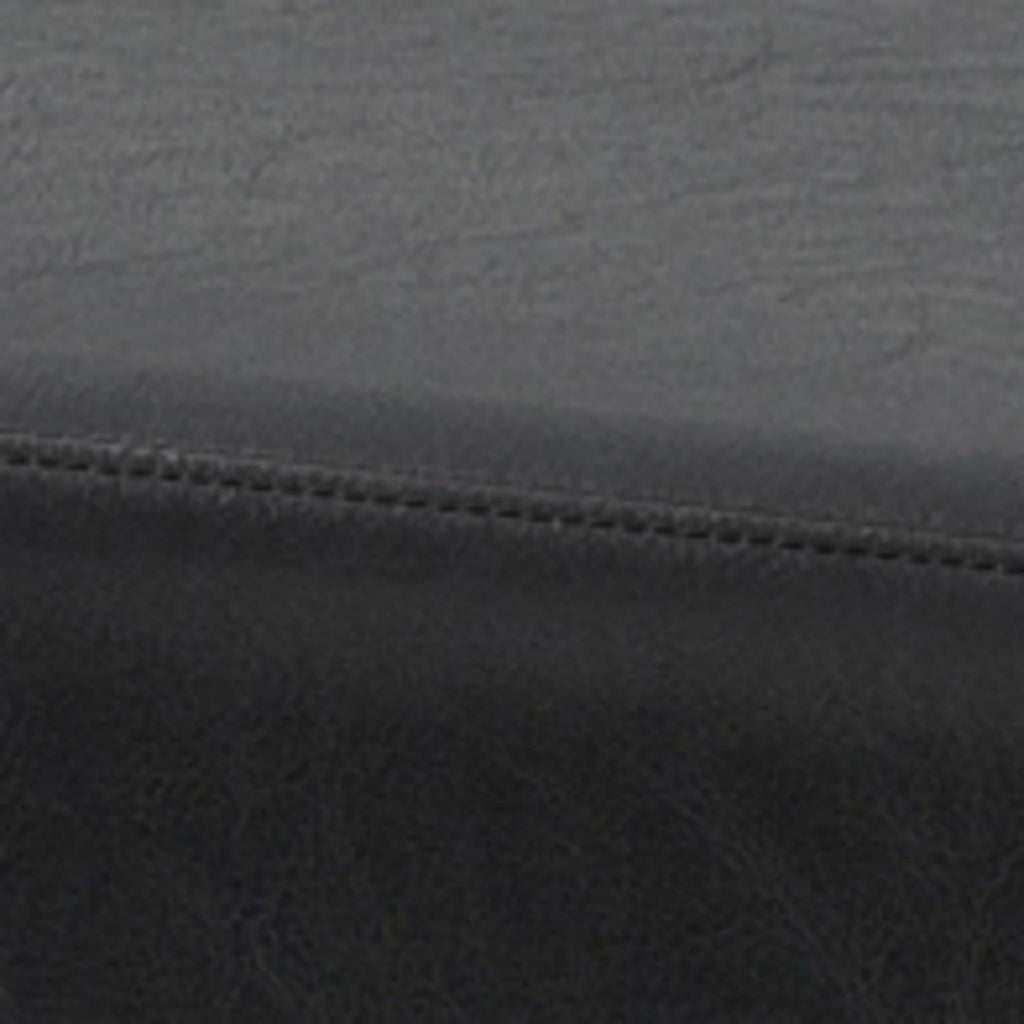 SIMPLIHOME Milltown Large Ottoman Bench - 44 inch Wide Upholstered Vegan Leather Rectangle Footstool Ottoman in Midnight Black, Contemporary Bench for Bedroom with Cushioned Seat, Assembled