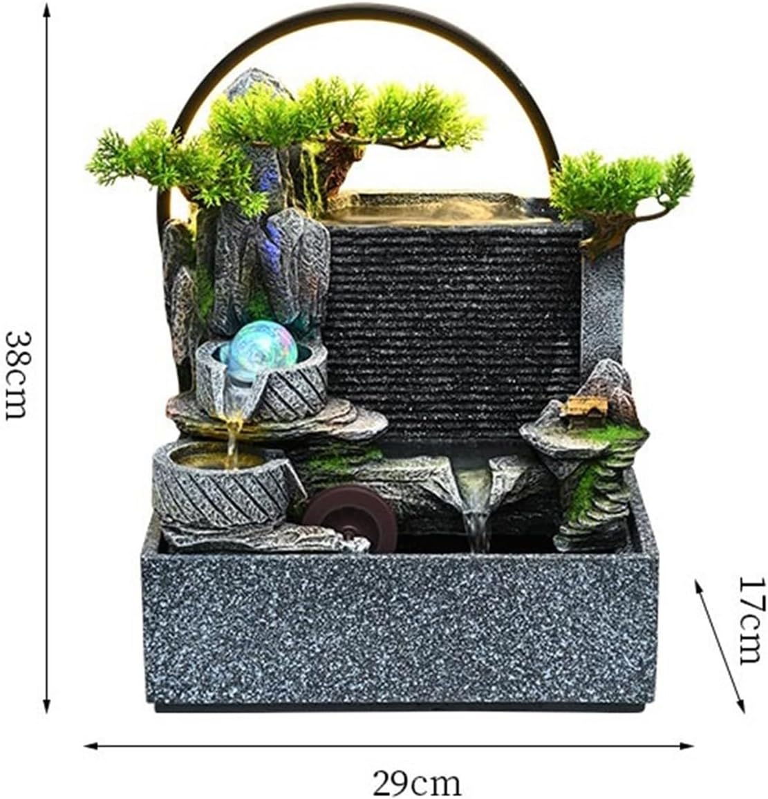 Tabletop Fountain Rockery Water Curtain Wall Ornaments Circulating Landscaping Living Room Office
