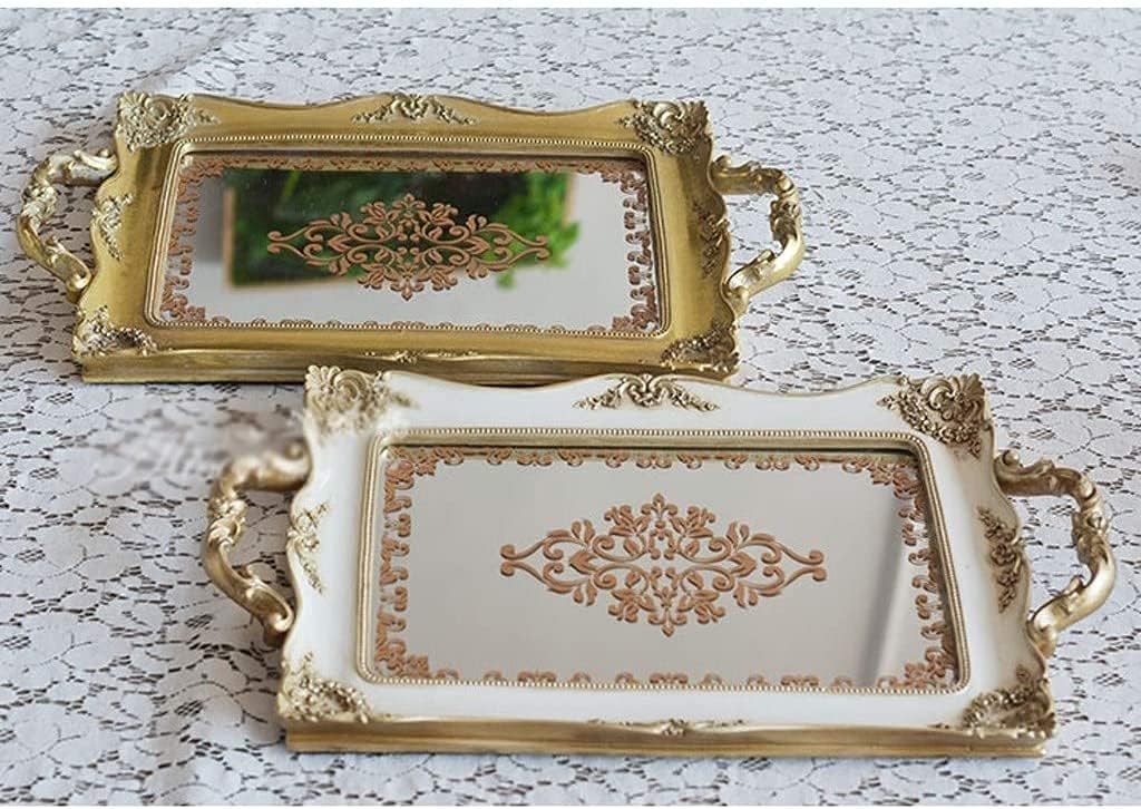Counter Organizer Bathroom Tray Rectangle Resin Vanity Tray Retro Care Product Storage Accessories Plate Storage Tray French Retro Home Decoration Multifunction