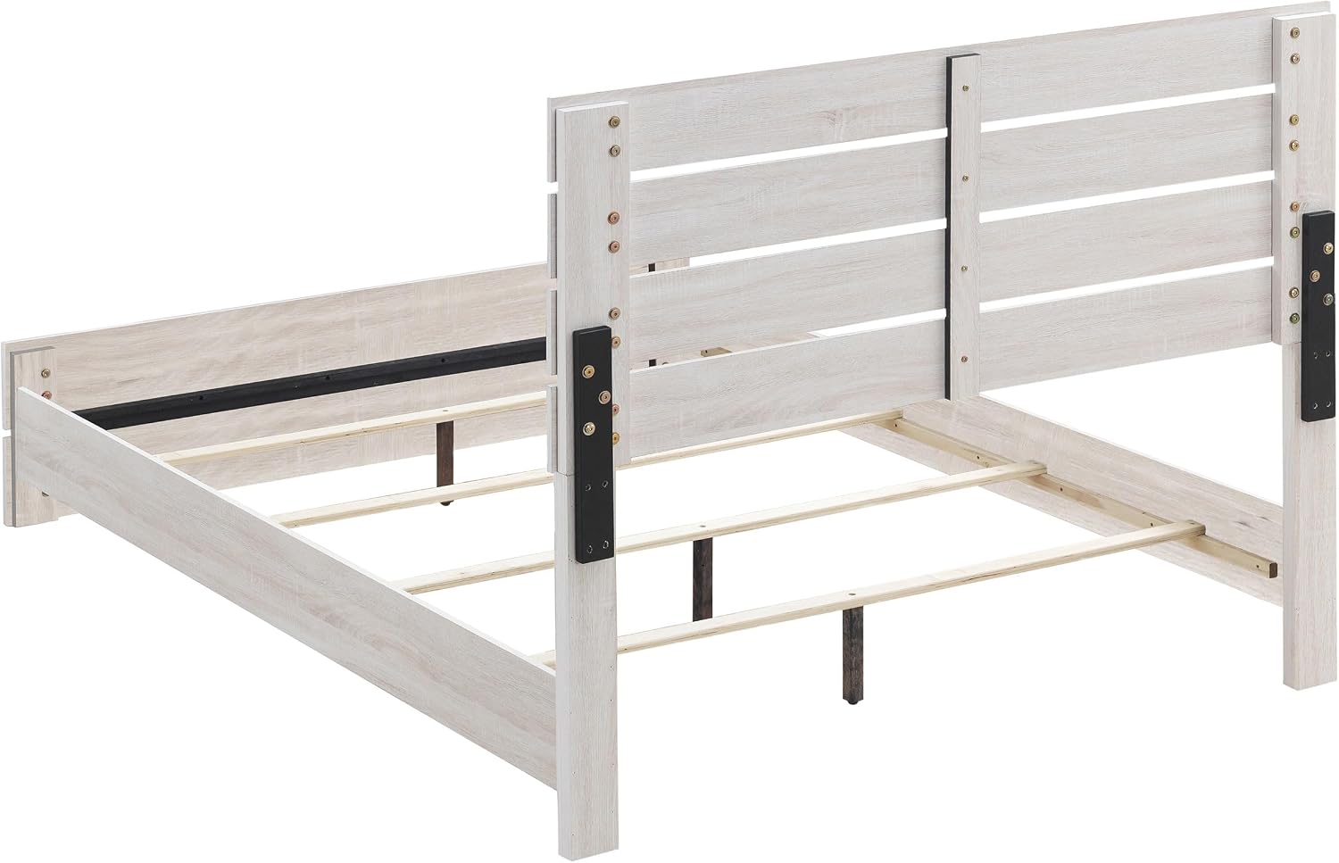 Coaster Home Furnishings Brantford Farmhouse 5-Piece Bedroom Set Eastern King Size Panel Bed Frame 52-inch Headboard Coastal White 207051KE-S5