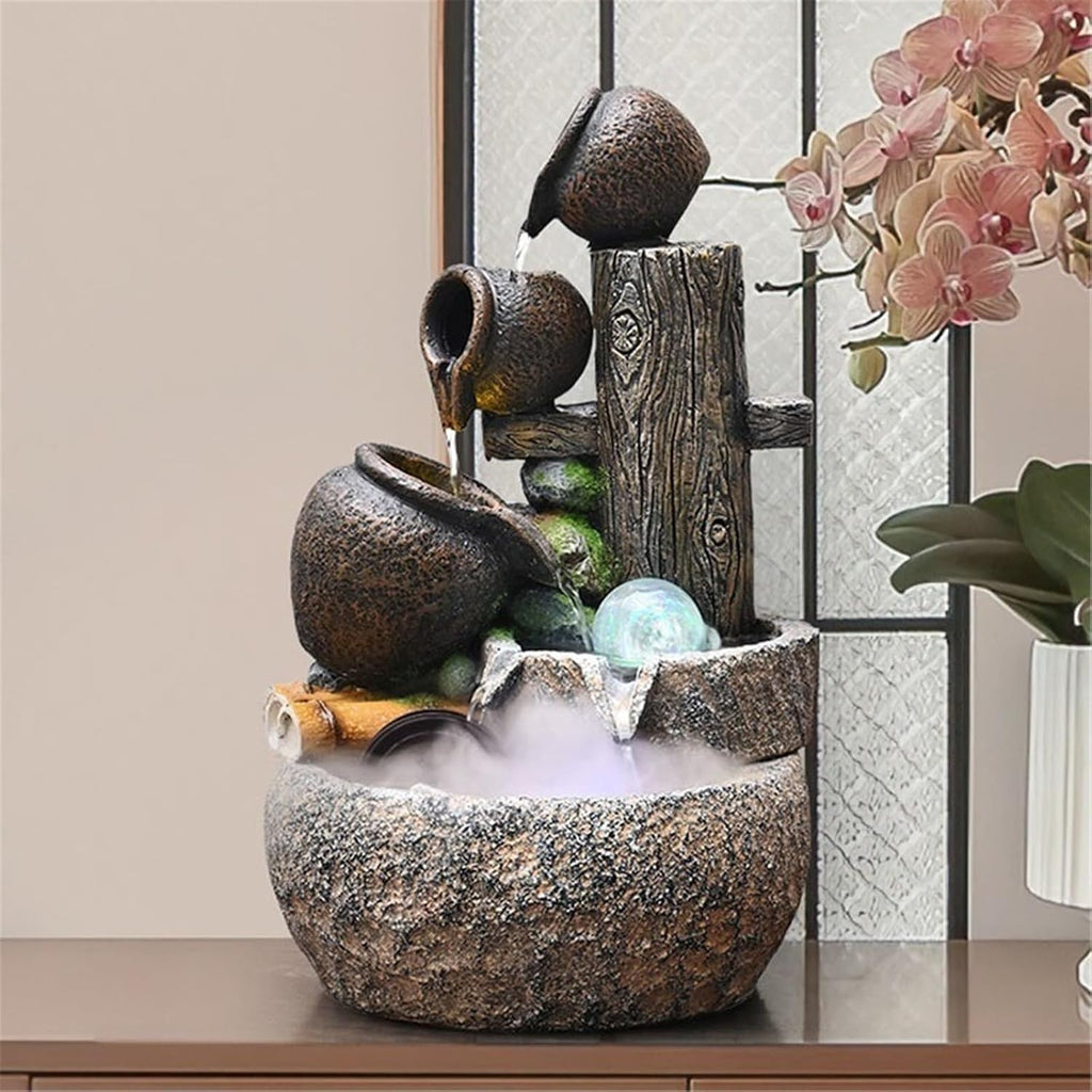 Tabletop Fountain Desktop Fountains Rockery and Flowing Water Desktop Ornaments Circulating Waterscape Decoration