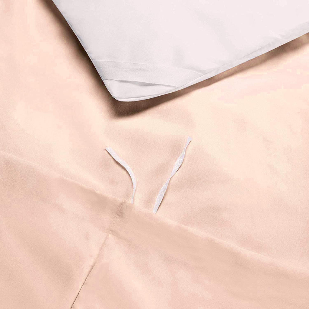 4 Piece Bed in a Bag Set 100% Cotton 1000 Thread Count Duvet Cover Pillow Shams & Fitted Sheet with Extra Deep Pocket Soft Bedding(Queen Size, Blush)