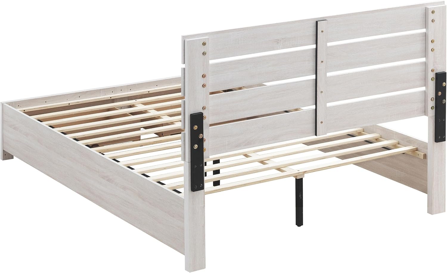 Coaster Home Furnishings Brantford Farmhouse 4-Piece Bedroom Set Queen Size Storage Panel Bed Frame 49-inch Headboard Coastal White 207050Q-S4