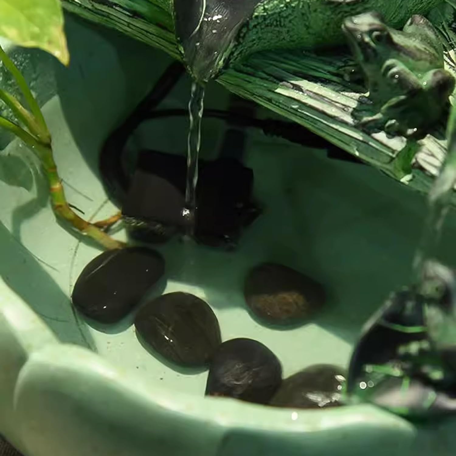 Tabletop Fountain Alpine Fountain Small Decoration Recycling Indoor Crystal Fish Tank Opening ttraction Wealth Desktop Decoration Desktop Fountain Indoor Waterfall(Large)
