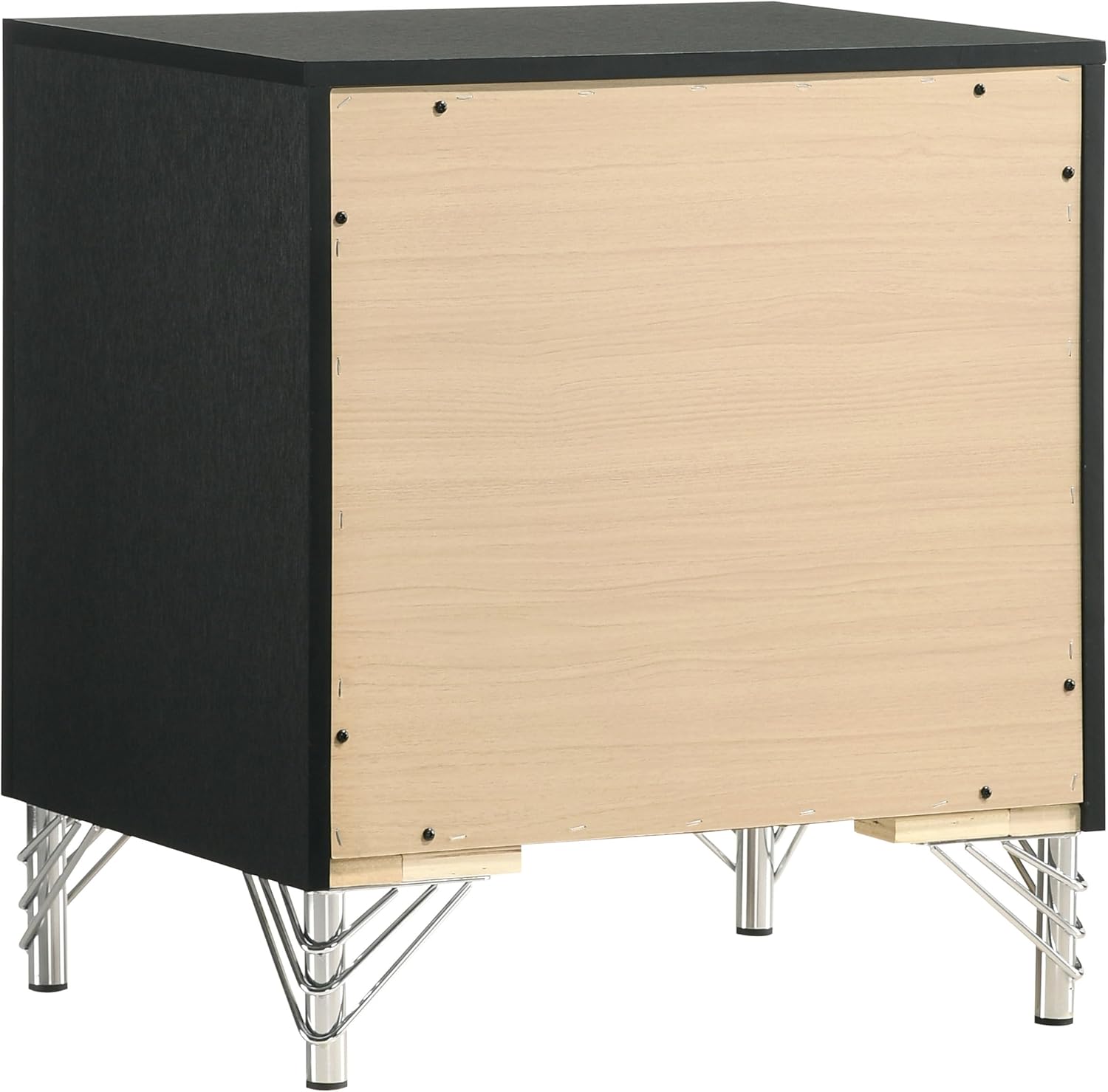 Coaster Home Furnishings Lucia Modern Classic 5-Piece Bedroom Set Velvet Upholstered Eastern King Size Wingback Bed Frame 61-inch Headboard Grey and Black 224991KE-S5