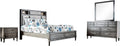 24/7 Shop at Home Shandley Contemporary 4-Piece California King Bedroom Set, Gray