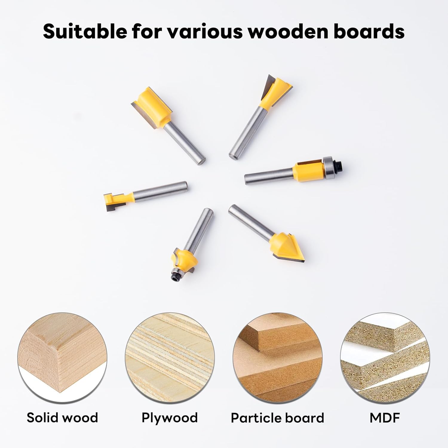 100 Pieces Router Bit Set, Router Bits 1/4 Inch Shank with Aluminum Storage Case Tungsten Carbide Router Bits Kit for Professional Woodworking