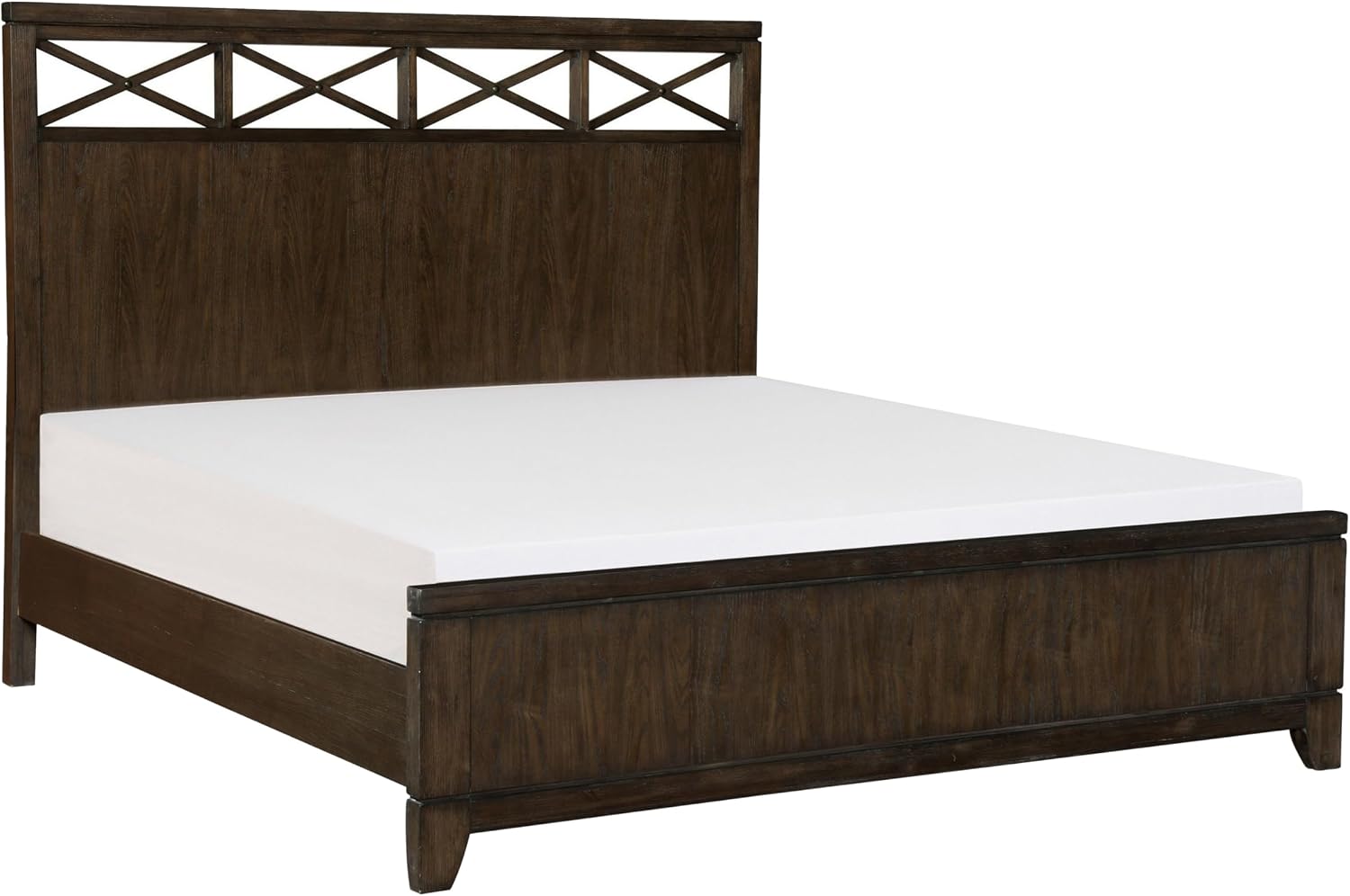 Benzara Gia Four Pc Queen Bedroom Set- Accents on Headboard- Wood- Modern Style
